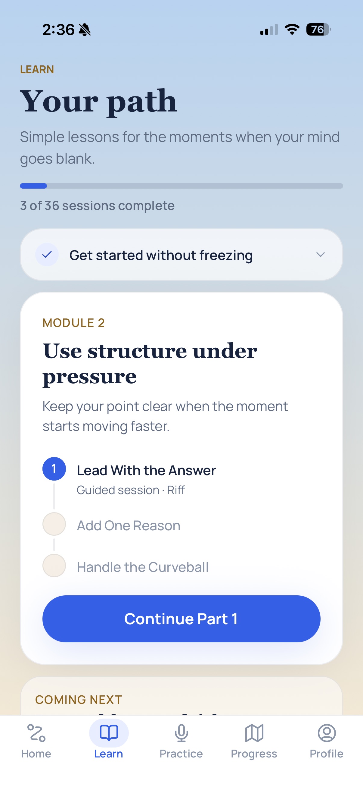 QuickWit learning path with structured modules